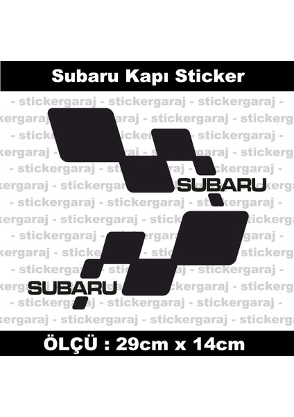 Subaru Uyumlu Sol Sağ Yan Kapı Etiketi - Marka Yazılı Sticker Etiket Seti - 2li