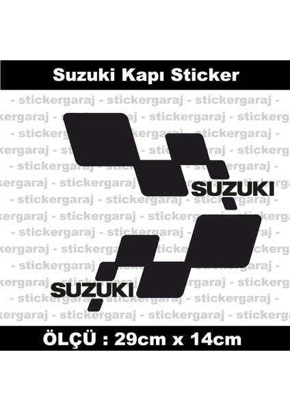 Suzuki Uyumlu Sol Sağ Yan Kapı Etiketi - Marka Yazılı Sticker Etiket Seti - 2li