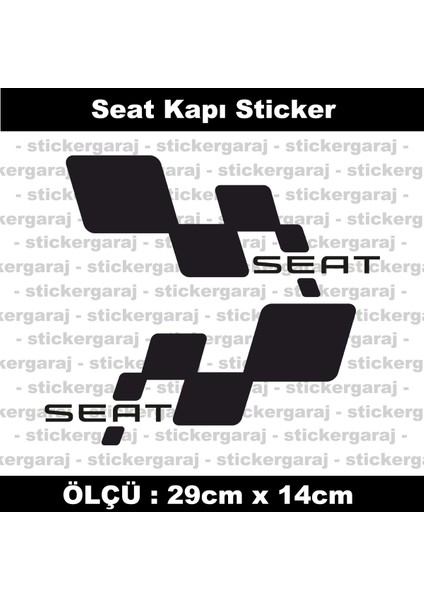 Seat Uyumlu Sol Sağ Yan Kapı Etiketi - Marka Yazılı Sticker Etiket Seti - 2li