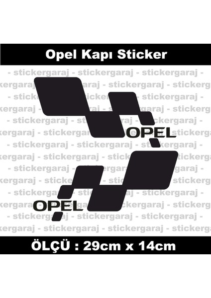 Opel Uyumlu Sol Sağ Yan Kapı Etiketi - Marka Yazılı Sticker Etiket Seti - 2li