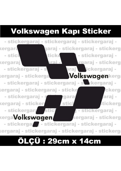 Volkswagen Uyumlu Sol Sağ Yan Kapı Etiketi - Marka Yazılı Sticker Etiket Seti - 2li fiyatları
