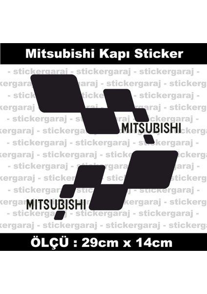 Mitsubishi Uyumlu Sol Sağ Yan Kapı Etiketi - Marka Yazılı Sticker Etiket Seti - 2li fiyatları