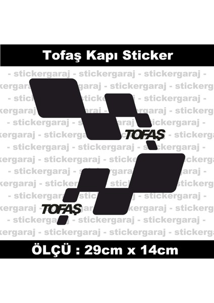 Tofaş Uyumlu Sol Sağ Yan Kapı Etiketi - Marka Yazılı Sticker Etiket Seti - 2li