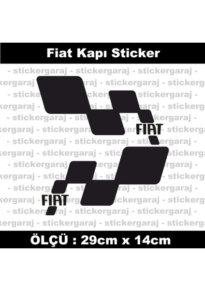 Fiat Uyumlu Sol Sağ Yan Kapı Etiketi - Marka Yazılı Sticker Etiket Seti - 2li