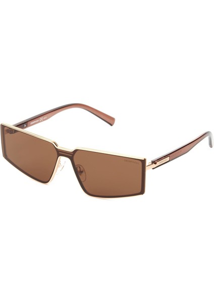 Ds 2311 C 2 Geometrik Kahverengi - Altın Unisex Güneş Gözlüğü