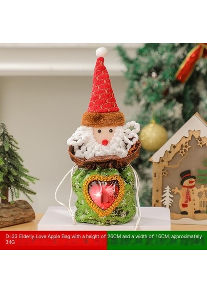 Noel Hediyesi Çantaları Elma Çantaları Noel Hediyesi Çantaları Fırçalanmış Şeker Dekorasyon Malzemeleri Yaşlı Adam Yeti Geyik Paketi Ağız (Yurt Dışından)