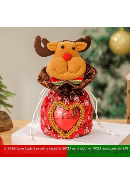 Noel Hediyesi Çantaları Elma Çantaları Noel Hediyesi Çantaları Fırçalanmış Şeker Dekorasyon Malzemeleri Yaşlı Adam Yeti Geyik Paketi Ağız (Yurt Dışından)