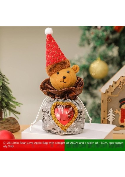 Noel Hediyesi Çantaları Elma Çantaları Noel Hediyesi Çantaları Fırçalanmış Şeker Dekorasyon Malzemeleri Yaşlı Adam Yeti Geyik Paketi Ağız (Yurt Dışından)