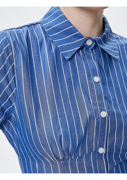 Crop Gömlek Uzun Kollu Klasik Yaka Pamuklu indirimleri