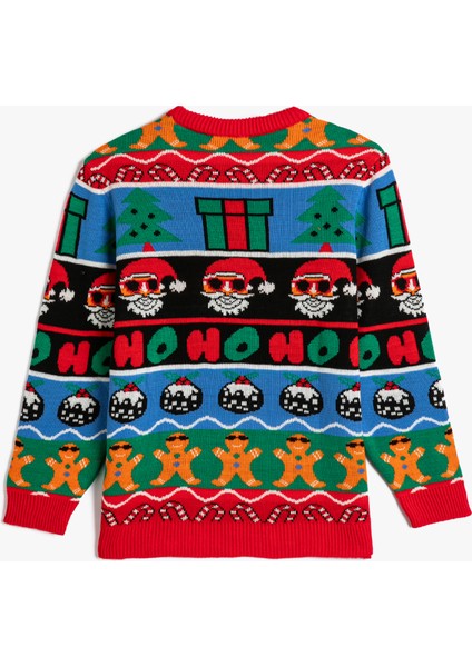 Yılbaşı Temalı Kazak Uzun Kollu Bisiklet Yaka fırsatları