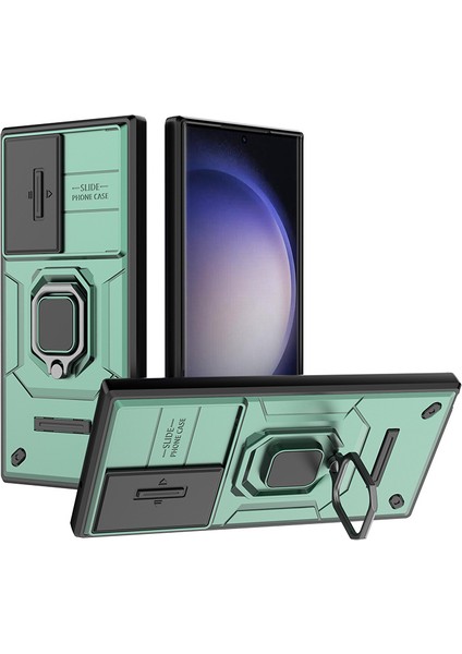 Samsung Galaxy S23 Ultra Kamera Kapaklı Darbeye Dayanıklı Telefon Kılıfı (Yurt Dışından)