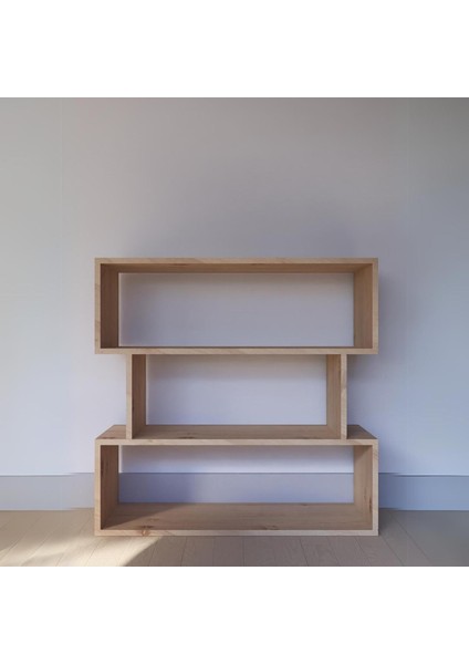 Lexa Çok Amaçlı Modern Kitaplık ve Raflı Kitaplık - 3 Raflı 3 Katlı 88 cm