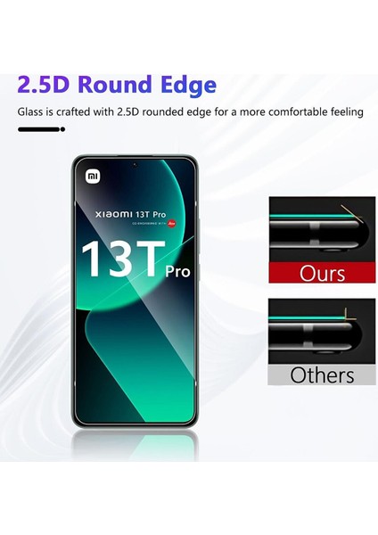 Xiaomi Mi 13T Pro Uyumlu Tam Kaplar Ekran Koruyucu 9h Temperli Cam Şeffaf Passifik Ekran Camı