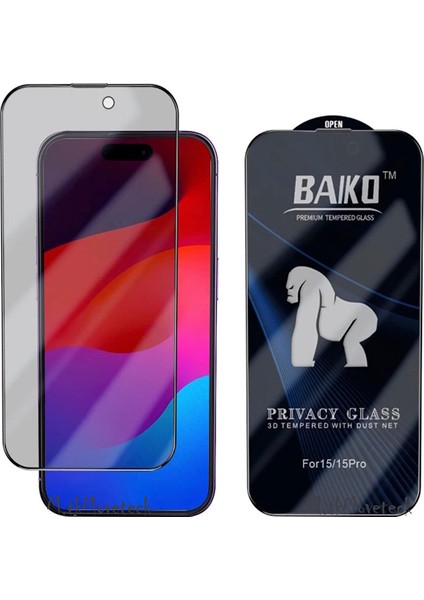 Apple Iphone 15 Pro Max Uyumlu Ekran Koruyucu Cam Urr 3D Matte Antiglare Resin Ar Edge Seramik Ekran Camı