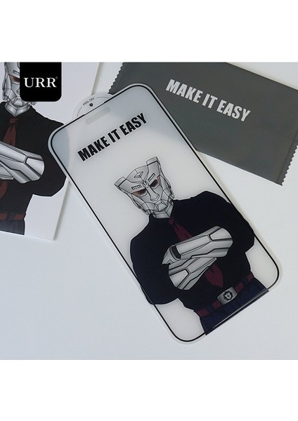 Apple Iphone 15 Pro Uyumlu Ekran Koruyucu Cam Urr 3D Matte Antiglare Resin Ar Edge Seramik Ekran Camı