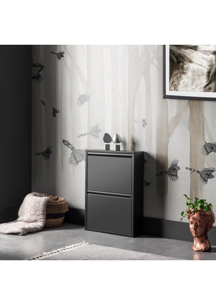 2 Raflı Metal Ayakkabılık | Siyah | Ayakkabı Rafı | Rehome fırsatları