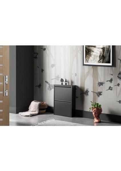 2 Raflı Metal Ayakkabılık | Siyah | Ayakkabı Rafı | Rehome indirimleri