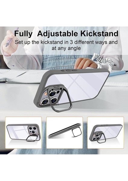 Iphone 15 Pro Kılıf Açılır Kapanır Kamera Standlı Kamera Korumalı + Kamera Lens Camı Bumper Pencereli fiyatları