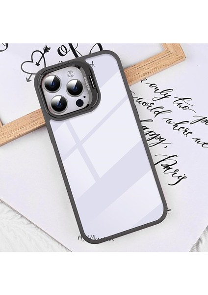Iphone 15 Pro Kılıf Açılır Kapanır Kamera Standlı Kamera Korumalı + Kamera Lens Camı Bumper Pencereli fırsatları