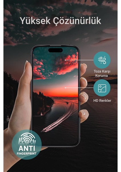 Apple Iphone 15 Pro Max Uyumlu Ekran Koruyucu Hayalet Cam Urr X-Grade Gorilla Glass Make It Privacy Resin Edge Zırh Ekran Koruyucu