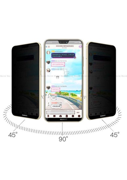 Huawei P20 Lite Hayalet Ekran Koruyucu Temperli Tam Kaplayan Tasarım (New 5d Privacy) modelleri