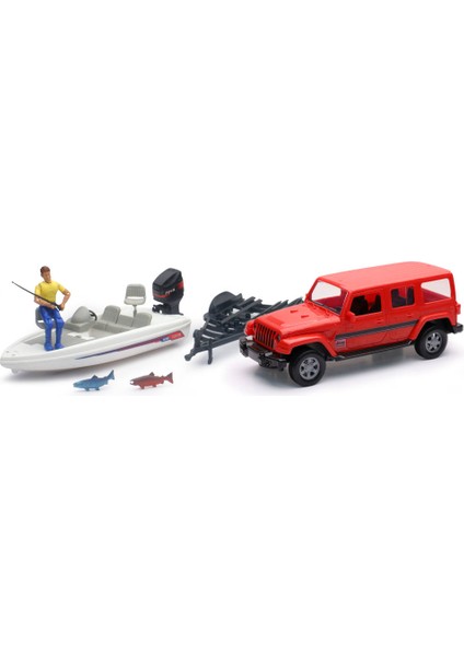 Jeep Wrangler W/ Fishing Boat Set