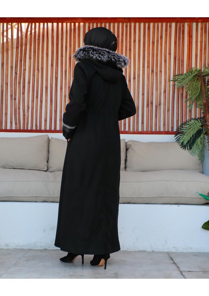 Kmkkombin Kadın Tam Boy Büyükbeden Deri Detaylı Kaşe Kaban Özaltay fiyatları