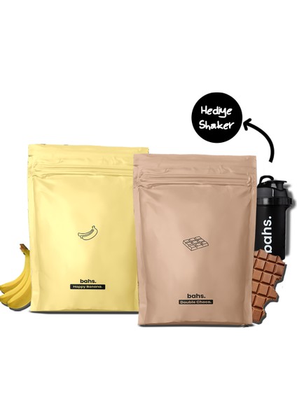 Proteinli Öğün Tozu - 1 Happy Banana 1 Double Choco - 1 Shaker Armağan
