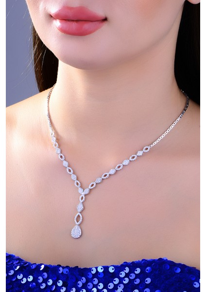 925 Ayar Gümüş Pırlanta Montör Salkım Su Yolu Set fiyatları