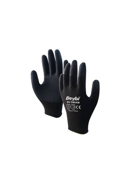 Nitril Poly Pn7 9 Beden Siyah Eldiven 10 Çift