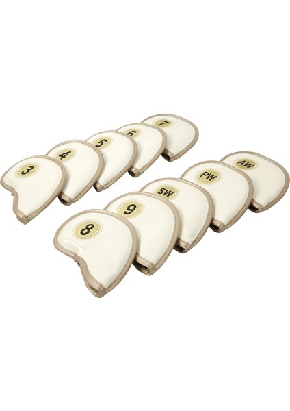 10X Pu Golf Demir Başörtüsü Seti Golf Kulübü Başkanı Numara Etiketleri Yapışkan Beyaz ile Kapakları (Yurt Dışından)