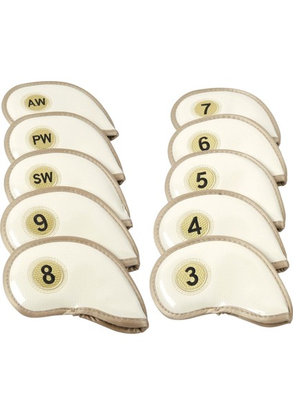 10X Pu Golf Demir Başörtüsü Seti Golf Kulübü Başkanı Numara Etiketleri Yapışkan Beyaz ile Kapakları (Yurt Dışından) modelleri