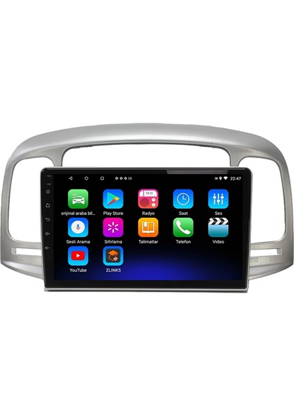 Hyundai Accent Era (2006-2012) Android 12 Carplay Navigasyon Multimedya - 2gb Ram 32GB HDD