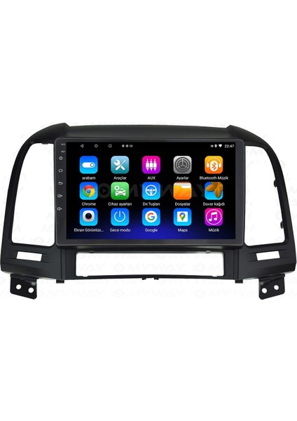 Hyundai Santa Fe (2007-2011) Android 12 Carplay Navigasyon Multimedya - 2gb Ram 32GB HDD