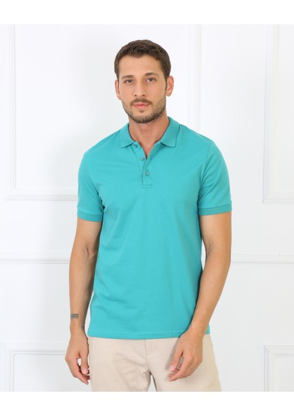 2061 Premium Likralı Pike Polo Yaka Regular Fit Erkek T-Shirt