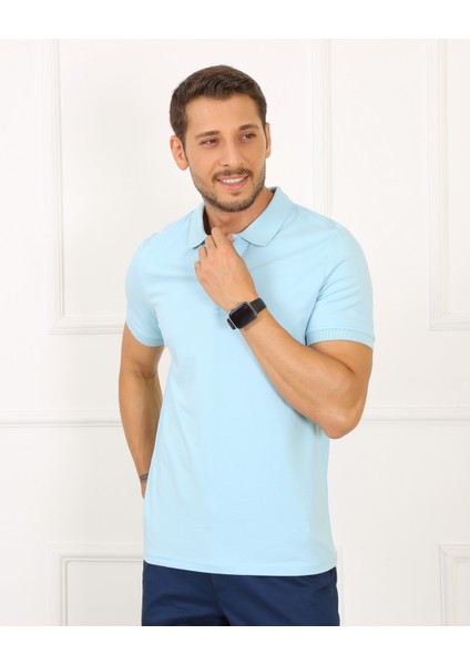 2061 Premium Likralı Pike Polo Yaka Regular Fit Erkek T-Shirt