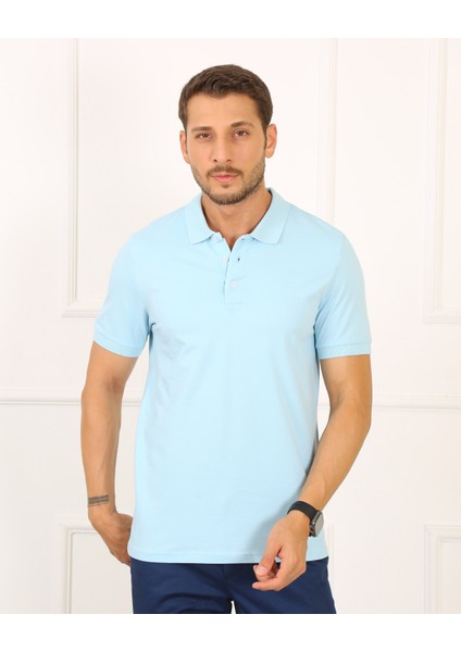 2061 Premium Likralı Pike Polo Yaka Regular Fit Erkek T-Shirt