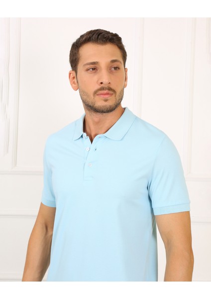 2061 Premium Likralı Pike Polo Yaka Regular Fit Erkek T-Shirt