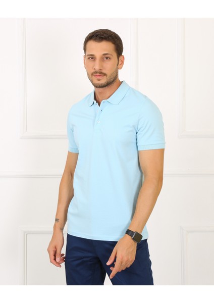 2061 Premium Likralı Pike Polo Yaka Regular Fit Erkek T-Shirt