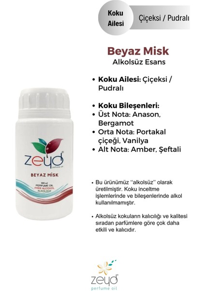 Beyaz Misk Litrelik Parfüm Esansı - 100 Ml