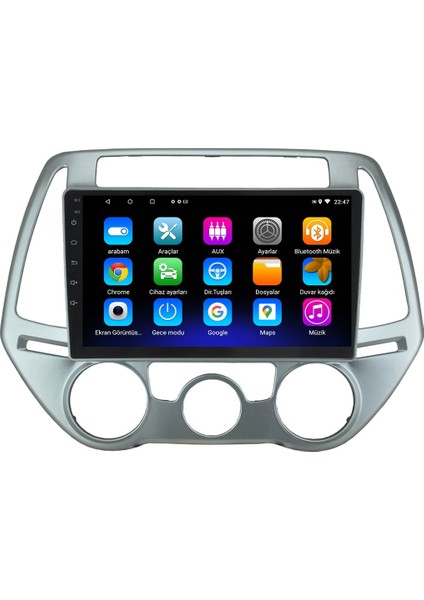 Hyundai I20 (2009-2014) Android 12 Carplay Navigasyon Multimedya - 2gb Ram 32GB HDD