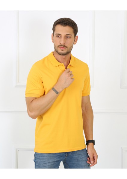 2061 Premium Likralı Pike Polo Yaka Regular Fit Erkek T-Shirt