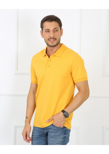 2061 Premium Likralı Pike Polo Yaka Regular Fit Erkek T-Shirt