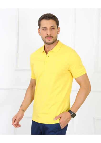 Uomo Park 2061 Premium Likralı Pike Polo Yaka Regular Fit Erkek T-Shirt