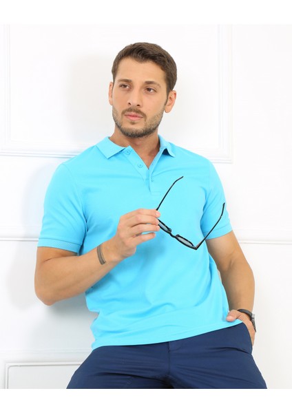 2061 Premium Likralı Pike Polo Yaka Regular Fit Erkek T-Shirt