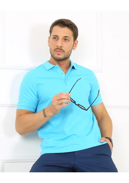 Uomo Park 2061 Premium Likralı Pike Polo Yaka Regular Fit Erkek T-Shirt