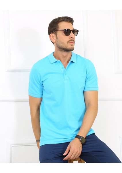 2061 Premium Likralı Pike Polo Yaka Regular Fit Erkek T-Shirt