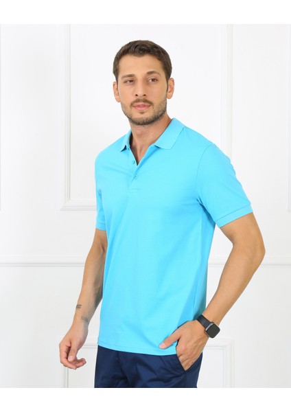 2061 Premium Likralı Pike Polo Yaka Regular Fit Erkek T-Shirt