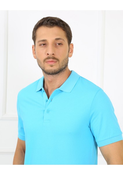 2061 Premium Likralı Pike Polo Yaka Regular Fit Erkek T-Shirt