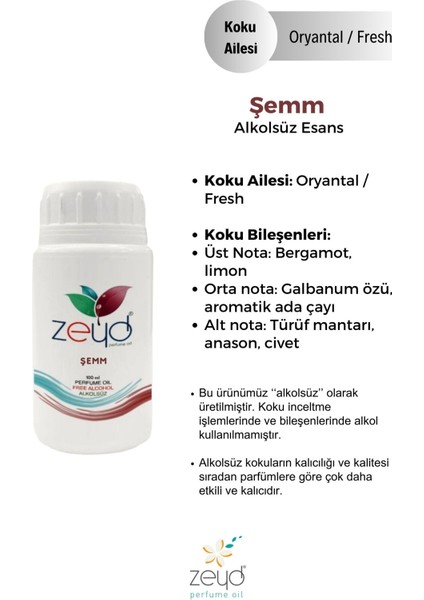 Şemm Litrelik Parfüm Esansı - 100 Ml